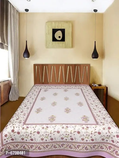 Cotton Printed Single Bedsheet Without Pillow Covers